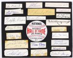 1940's-80's circa Hall of Fame Signed Cut Sheet Collection - Lot of 2 w/ 42 Total Signatures Including Satchel Paige, Willie Mays, Sandy Koufax & More (JSA)