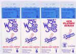 1978 Los Angeles Dodges World Series & NLCS Ticket Stub Colletion - Lot of 4