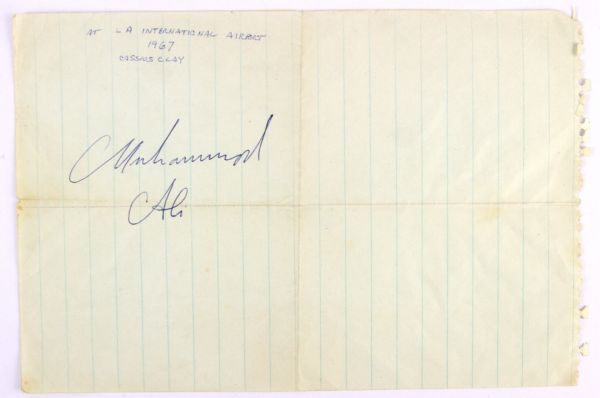 1967 Muhammad Ali World Heavyweight Champion Signed Sheet (PSA/DNA)