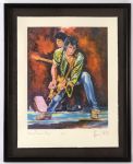 1993 Ronnie Wood Rolling Stones “Keith & Ronnie On Stage” 20x24 (29x33 Framed) Signed Screen Print Lithograph (JSA   Full Letter) #244/250
