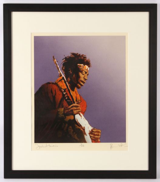 1991 Ronnie Wood Rolling Stones “Jimi Hendrix” 20x24 (29x33 Framed) Signed Screen Print Lithograph (JSA Full Letter)   #3/250