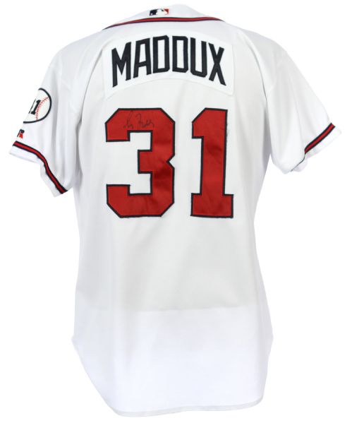 2001 (Pre- 9/11) Greg Maddux Atlanta Braves Autographed Game Worn Home Jersey w/ Eddie Mathews Patch (MEARS  LOA / JSA)