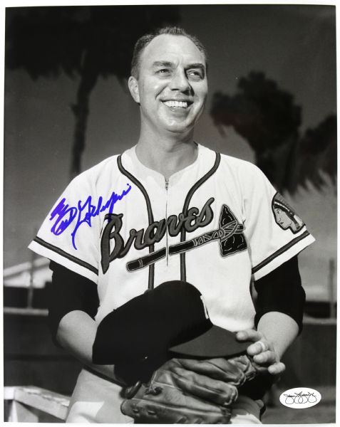 1953-56 Earl Gillespie Milwaukee Braves Announcer Signed 8x10 B&W Photo *JSA*