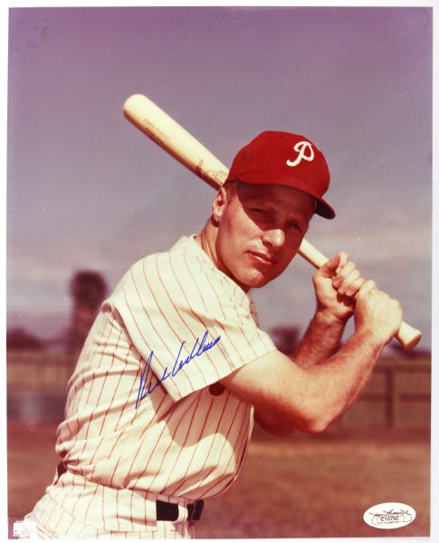 1948-59 Richie Asburn Philadelphia Phillies Signed 8x10 Color Photo *JSA*