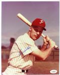 1948-59 Richie Asburn Philadelphia Phillies Signed 8x10 Color Photo *JSA*