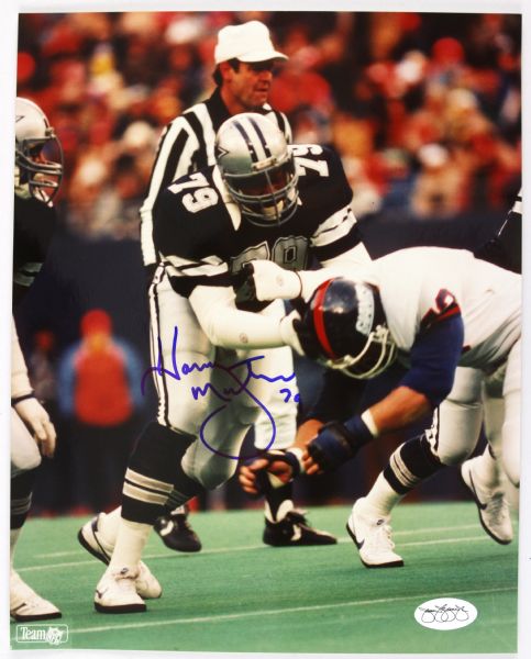 1973-83 Harvey Martin Dallas Cowboys Signed 8x10 Color Photo d. 2001 *JSA*