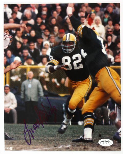 1966-68 Lionel Aldridge Green Bay Packers Signed 8x10 Color Photo *JSA*