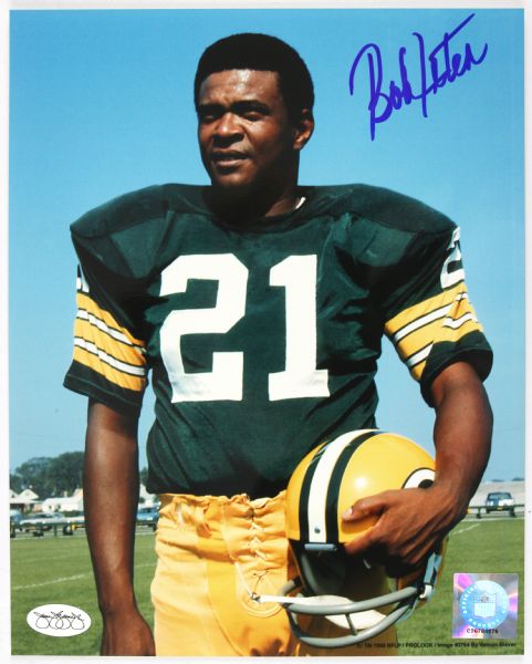 1966-68 Bob Jeter Green Bay Packers Signed 8x10 Color Photo *JSA*