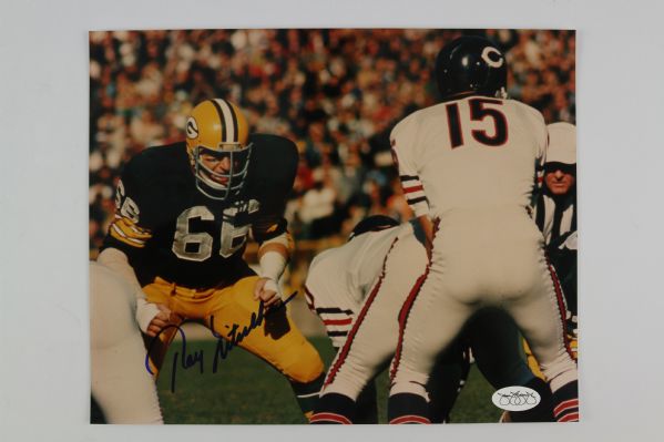 1966-68 Ray Nitschke Green Bay Packers Signed 8x10 Color Photo *JSA*