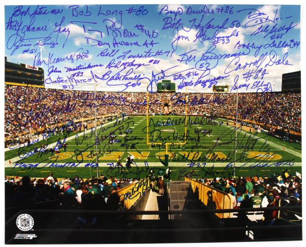 1950-80s Green Bay Packers Lambeau Field Legends Signed 8x10 Full Color Photo (JSA) 34+ signatures
