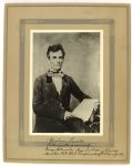 1864 Abraham Lincoln 4.5x6.5 Albumen On Decorative Cardboard Mount