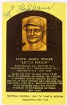 1970s Lloyd Waner Pittsburgh Pirates 3.5x5.5 Gold HOF Plaque Postcard (MEARS Auction/JSA LOA)