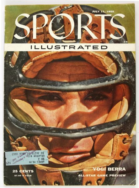 1955 (July 11) Yogi Berra New York Yankees Sports Illustrated Complete Magazine w/ label