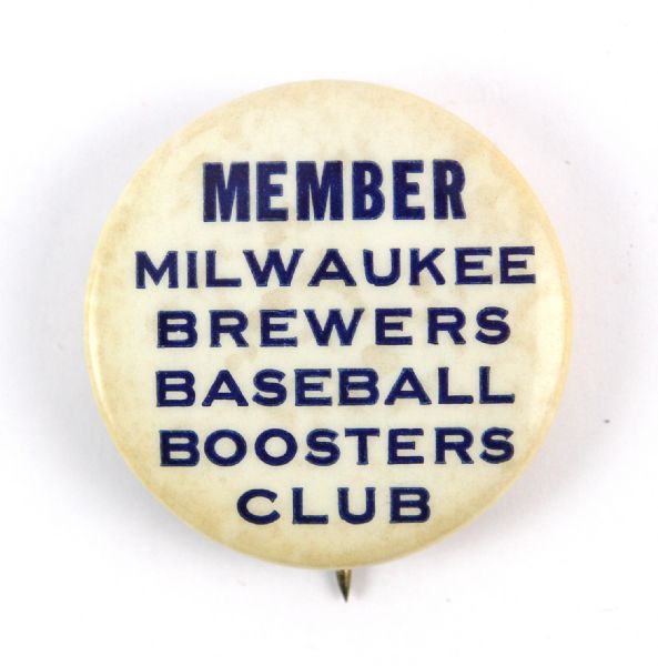 1940s Milwaukee Brewers American Association 1 1/4" Baseball Booster Club Pinback Button 