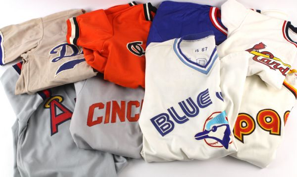 1970s-80s Baseball & Football Sample Jersey Collection - Lot of 10 (MEARS LOA)