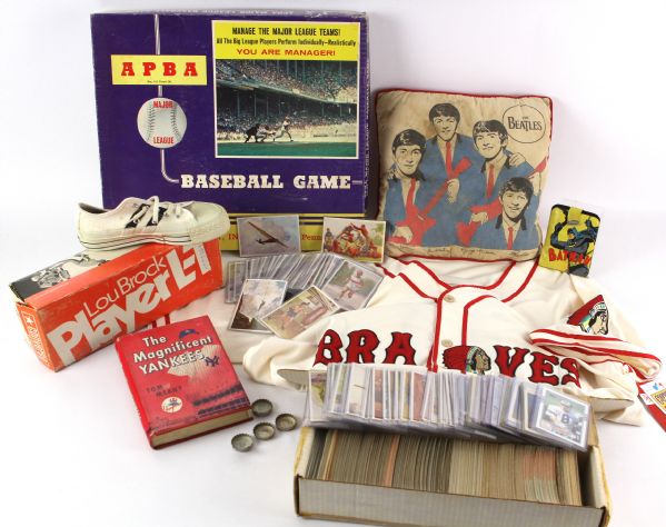 1950s-90s Football Hockey Baseball Memorabilia Collection - Lot of 650+ w/ Babe Ruth Boston Braves Mitchell & Ness Jersey, Football Cards, Signed Hockey Cards & More