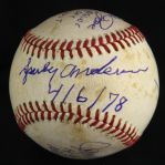 1978 (April 6) Sparky Anderson Johnny Bench Pete Rose Tom Seaver Ken Griffey George Foster Cincinnati Reds Signed ONL Feeney Riverfront Stadium Game Used Opening Day Baseball (MEARS LOA/JSA)