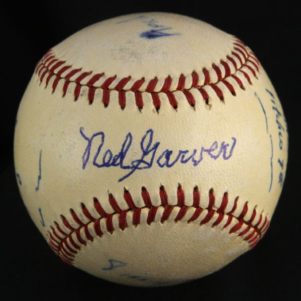 1951 (April 11) Ned Garver St. Louis Browns Single Signed OAL Harridge Game Used No Hit Baseball (MEARS LOA/JSA)