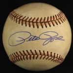 1974-76 Pete Rose Cincinnati Reds Single Signed ONL Feeney Game Used Baseball (MEARS LOA/JSA)