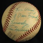 1974 Tim McCarver St. Louis Cardinals Single Signed ONL Feeney Game Used Baseball (MEARS LOA/JSA)