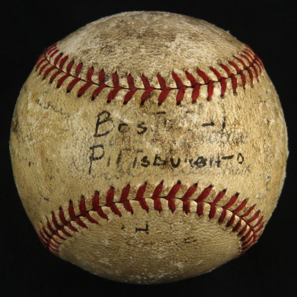 1935-51 Pittsburgh Pirates Boston Braves Multi Signed ONL Frick Game Used Baseball (MEARS LOA)