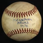 1970 Joe Caldwell Atlanta Hawks Single Signed ONL Giles Baseball (MEARS LOA/JSA)