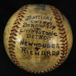 1945 (October 3) Detroit Tigers Chicago Cubs OAL Harridge Briggs Stadium World Series Game 1 Used Baseball (MEARS LOA)