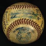 1945 (October 3) Detroit Tigers Chicago Cubs OAL Harridge Briggs Stadium World Series Game 1 Used Baseball (MEARS LOA)