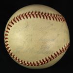1958-62 Eddie Mathews Milwaukee Braves Single Signed ONL Giles Game Used Baseball (MEARS LOA/JSA)