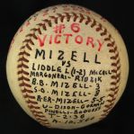 1956 (June 4) Vinegar Bend Mizell St. Louis Cardinals ONL Giles Busch Stadium Game Used Victory Baseball (MEARS LOA)