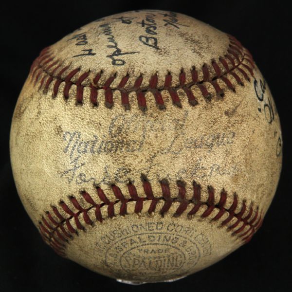1939 (April 19) Boston Braves Philadelphia Phillies ONL Frick Braves Field Game Used Baseball (MEARS LOA & PSA/DNA)