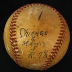 1952 (September 19) Chicago Cubs St. Louis Cardinals ONL Giles Wrigley Field Game Used Baseball (MEARS LOA)
