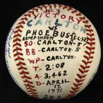 1971 (April 17) Steve Carlton St. Louis Cardinals Single Signed ONL Feeney San Diego Stadium Game Used Victory Baseball (MEARS LOA/JSA)