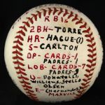 1971 (April 17) Steve Carlton St. Louis Cardinals Single Signed ONL Feeney San Diego Stadium Game Used Victory Baseball (MEARS LOA/JSA)