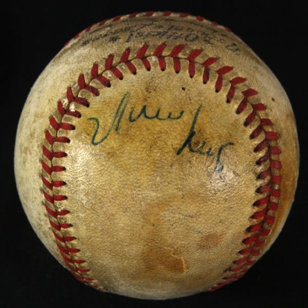 1958-62 Willie Mays San Francisco Giants Single Signed ONL Giles Game Used Baseball (MEARS LOA/JSA)
