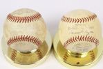 1950s-90s ONL Giles & OAL Budig Game Used Baseball Collection - Lot of 2 (MEARS LOA)