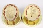 1950's-90's ONL Giles & OAL Budig Game Used Baseball Collection - Lot of 2 (MEARS LOA)