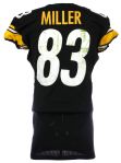 2013 (October 20) Heath Miller Pittsburgh Steelers Game Worn Home Jersey Vs. Ravens   (TD Pass Worn) MEARS A10 