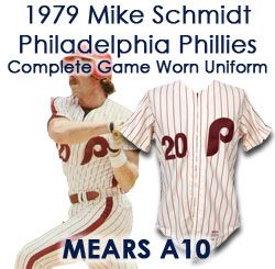 1979 Mike Schmidt Philadelphia Phillies Game Worn Home Uniform (MEARS A10)