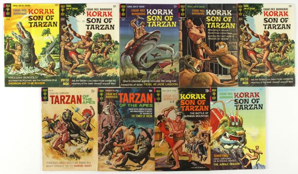 1966-71 Korak Son of Tarzan & Tarzaon of the Apes Comic Book Collection - Lot of 9