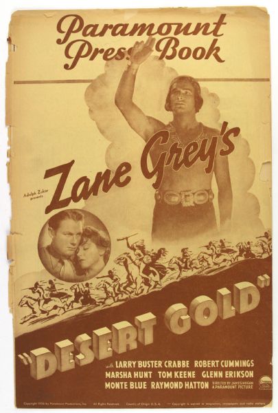 1936 Zane Greys Desert Gold Paramount Press Book