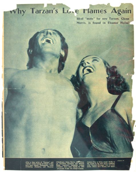1938 Tarzans Revenge Glenn Morris Eleanor Holm 10" x 14" Page