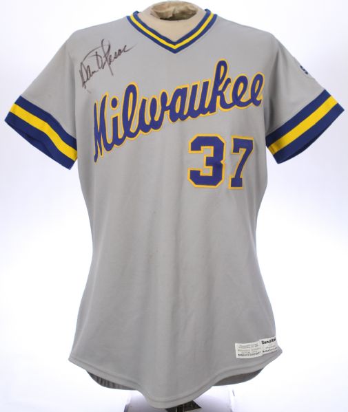 1986 Dan Plesac Milwaukee Brewers Signed Game Worn Road Jersey (MEARS LOA/JSA)
