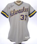 1986 Dan Plesac Milwaukee Brewers Signed Game Worn Road Jersey (MEARS LOA/JSA)