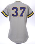 1986 Dan Plesac Milwaukee Brewers Signed Game Worn Road Jersey (MEARS LOA/JSA)