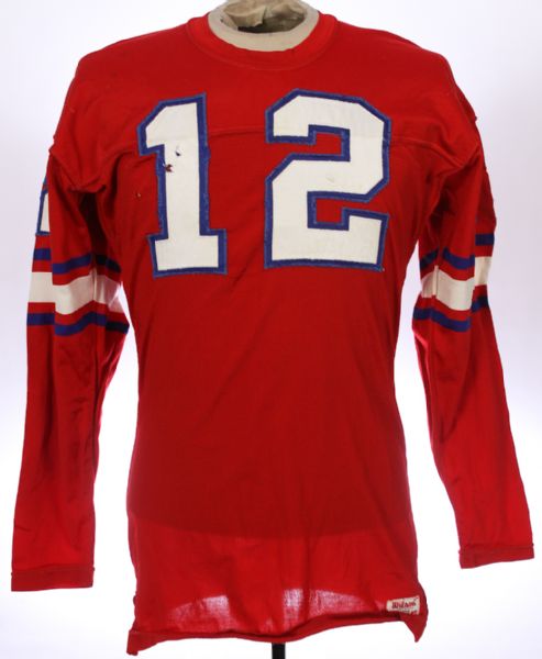 1967-72 Wilson Red Durene #12 Game Worn Football Jersey (MEARS LOA)