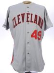 1991 Denis Boucher Cleveland Indians Game Worn Road Jersey (MEARS LOA)