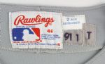 1991 Denis Boucher Cleveland Indians Game Worn Road Jersey (MEARS LOA)