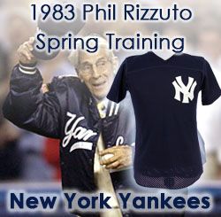 1983 Phil Rizzuto Signed New York Yankees Game Worn Batting Practice Jersey (MEARS LOA/JSA/Steiner)