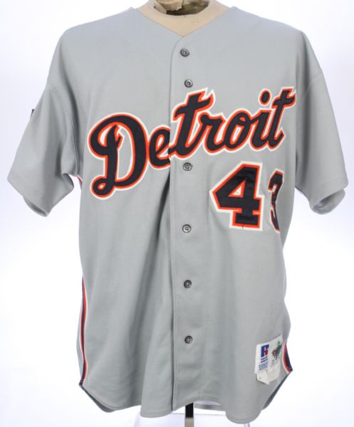 1994 Sean Bergman Detroit Tigers Game Worn Road Jersey (MEARS LOA)